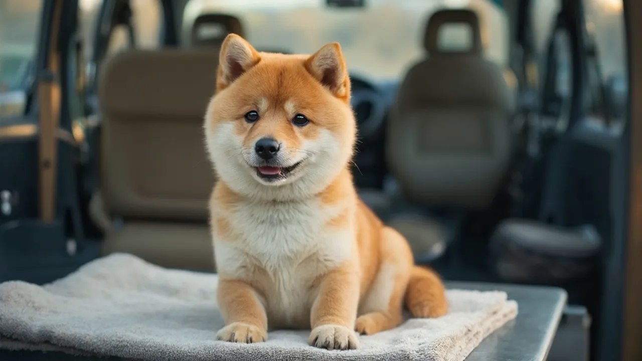 Shiba Inu after grooming